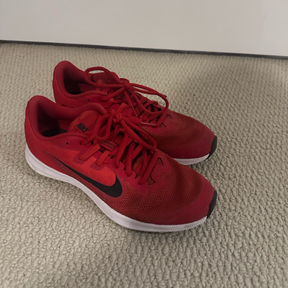 Nike Downshifter 9 Red Running Shoes – Size US 6.5Y / EU 39 – Sneakers